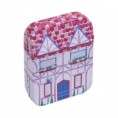 lovely OEM wholesale house shape candy tin box