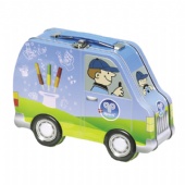 Attractive design car shaped tin box candy,cartoon tin box