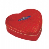 Heart shaped chocolate tin box