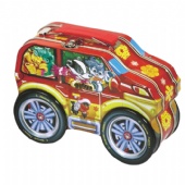 car shaped tin candy box with handle