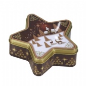 Cute small Christmas chocolate star tin boxes