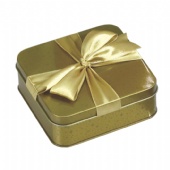 3d embossed golden square gift tin box