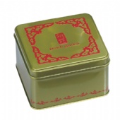 embossed square tea tin box