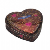 Heart shaped chocolate tin box