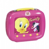 TV shaped candy tin with handle