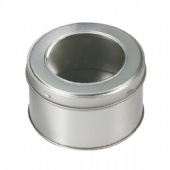 Custom round tin box with clear lid