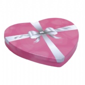 Pink Heart Gift Tin Box with embossing