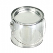 round candy tin box with lever lid