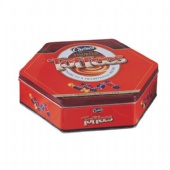 hexagon shaped chocolate tin box