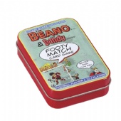 small printed rectangular candy tin case with hinged lid