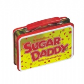 double lid candy tin container with embossing and handle