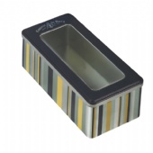 Window lid rectangular candy tin