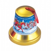 Christmas bell shaped tin box