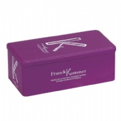 purple rectangular candy tin box