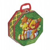 cute cartoon octagonal candy tin box