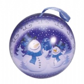 Christmas ball shaped candy tin box