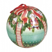 big Christmas ball shaped candy tin