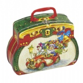 handbag shaped candy tin box with handle and lock