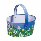 oval tin bucket with handle