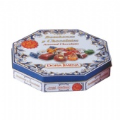 octagon shaped chocolate tin box