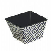 black sqare tin bucket