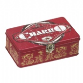 rectangular candy tin box with lock