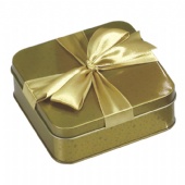 golden square candy gift tin box with laser beam