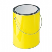 Yellow printed PVC Bucket with metal handle