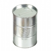 silver round candy tin box