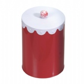 round candy tin box with handle lid