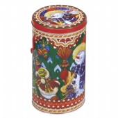 Round Christmas Tin with handle