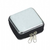 square zipper tin box