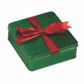 square Christmas fancy soap tin box