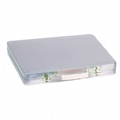 double lid rectangular tin case with handle