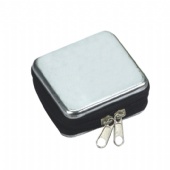 Silver square Christmas candy tin with zipper