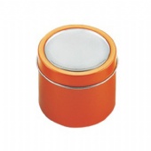 window seamless round Christmas candy tin box