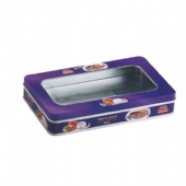 window lid Christmas rectangular candy tin