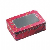 window Christmas rectangular candy tin box