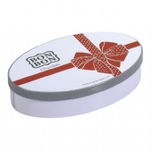 small oval christmas chocolate tin