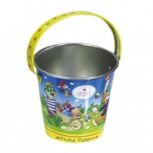 small printed tin candy bucket