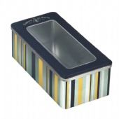 rectangular window chocolate tin box