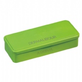 green rectangular candy tin