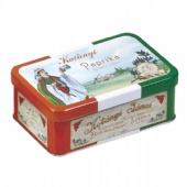 rectangle candy tin box with hinged lid