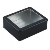 rectangular chocolate tin box with PVC window