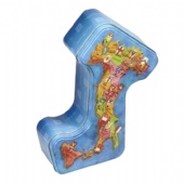 map shaped candy tin box