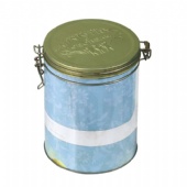 airtight round tea tin box with clip lid