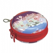 round tin box with zipper