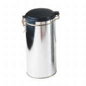 airtight round tea tin box with clip lid