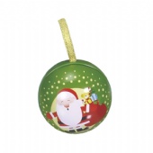 Metal Christmas Ball Ornament Gift Tin