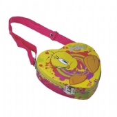 Cute heart shaped candy tin with lock and handle